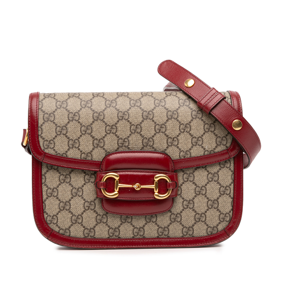 Pre-Loved Gucci Small GG Supreme Horsebit 1955 Crossbody - Picture 1 of 10